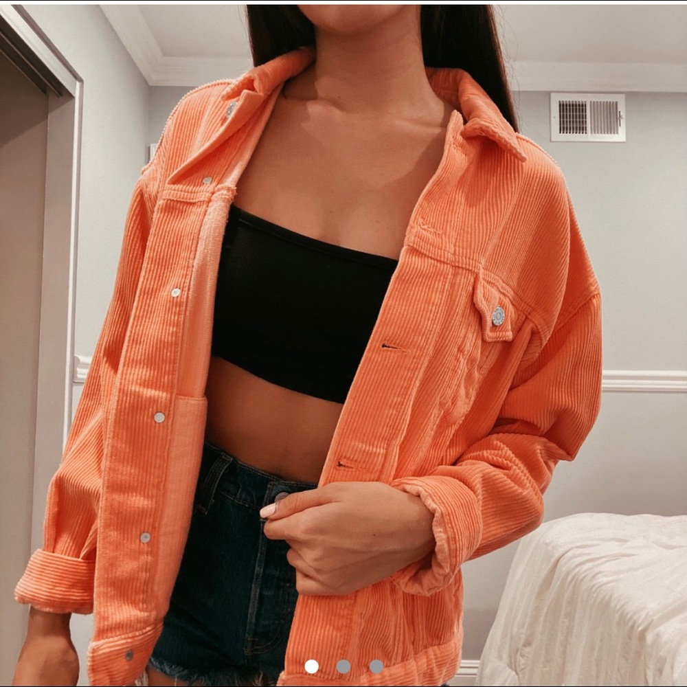 coral corduroy jacket